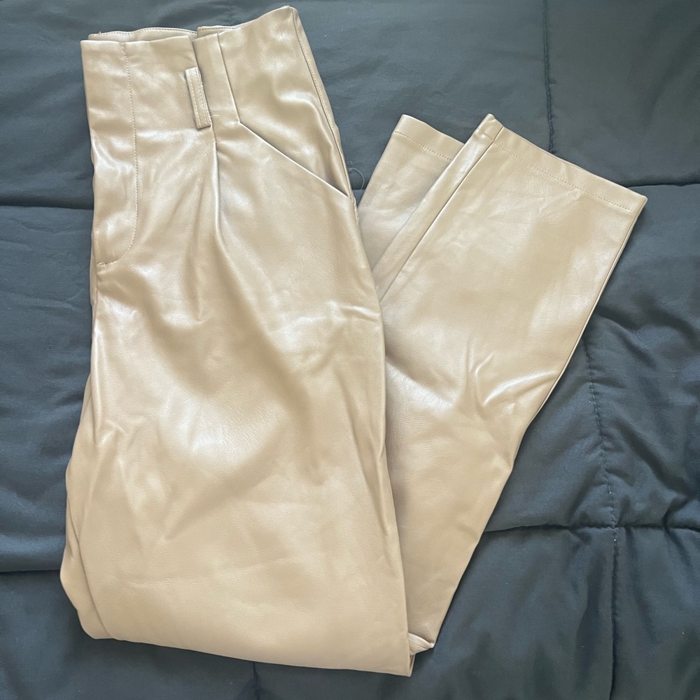 Coffee tan leather pants
